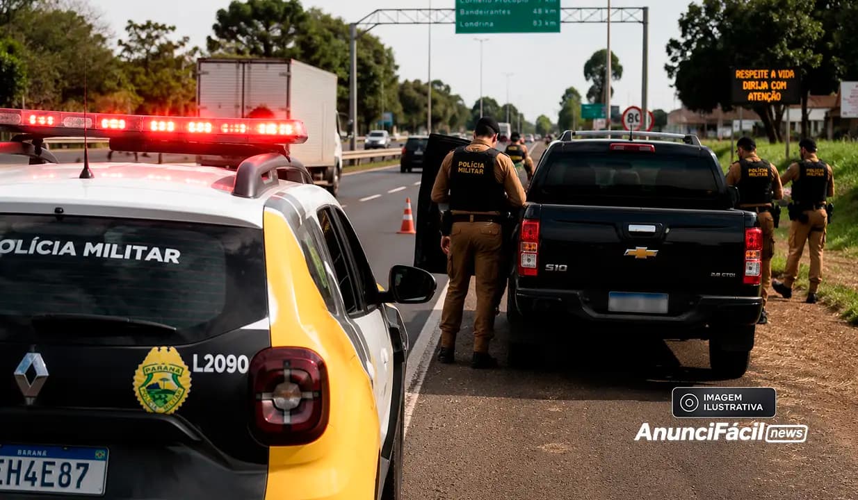 Homem é preso com armas, munições, drogas e anabolizantes na BR-369, em Cornélio Procópio