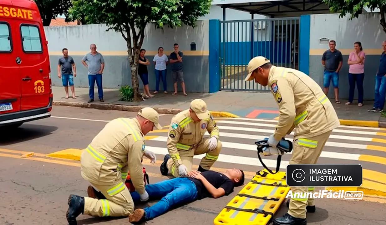 Garupa de moto fica ferido após queda em faixa elevada e condutor foge do local em Cornélio Procópio