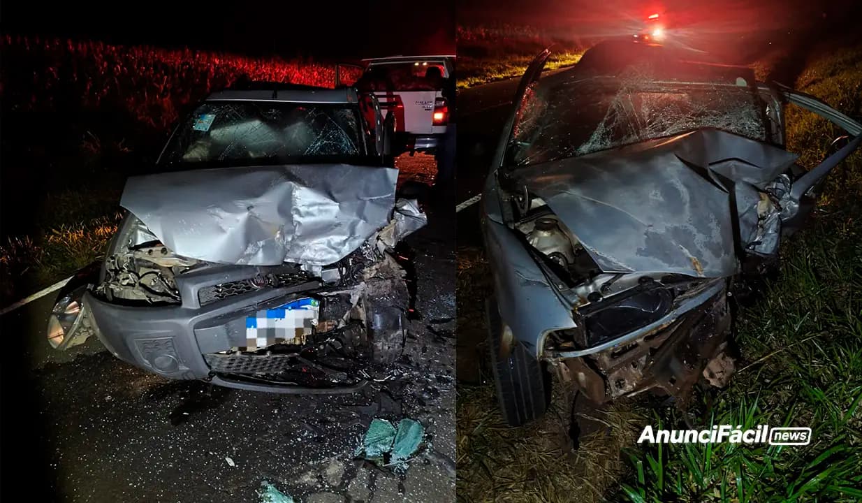 Três pessoas ficam feridas em acidente na PR-218; motorista de 22 anos não possuía CNH
