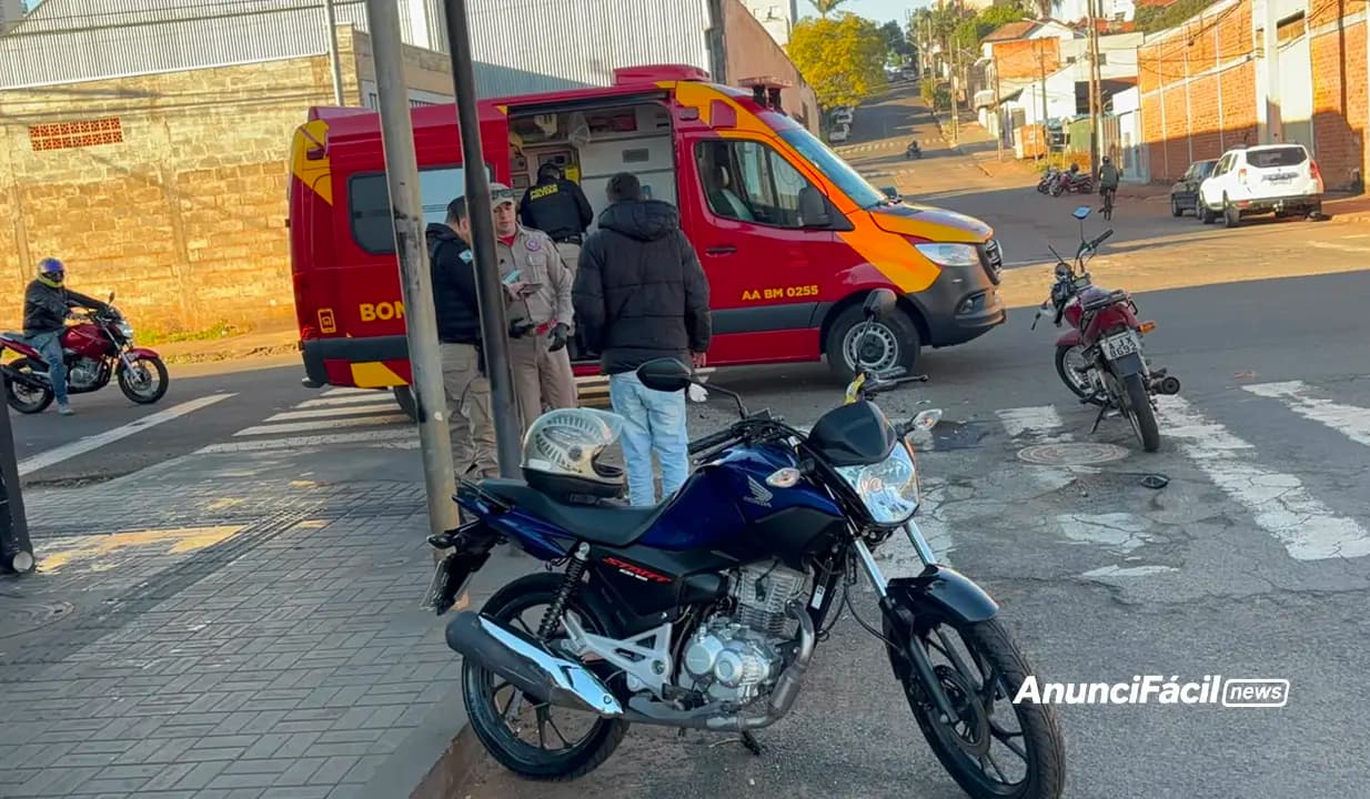 Motociclista fica ferido após colisão entre duas motos em Cornélio Procópio