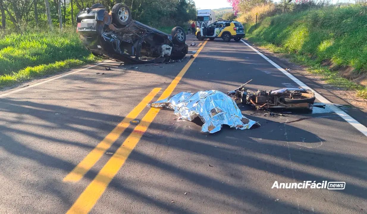Idoso de 77 anos morre em grave acidente envolvendo motoneta, micro-ônibus e SUV na PR-431, em Jacarezinho