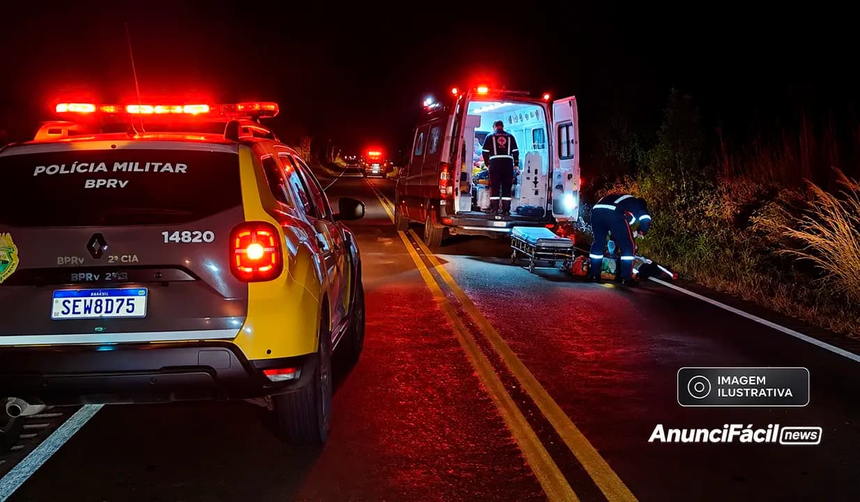 Jovem sem CNH fica ferido em provável queda de motocicleta na PR-435, em Ibaiti