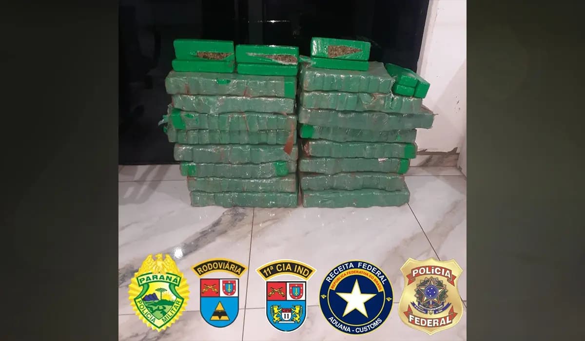 Grande apreensão de drogas em Sertaneja/PR: Polícia Rodoviária intercepta 135kg de maconha
