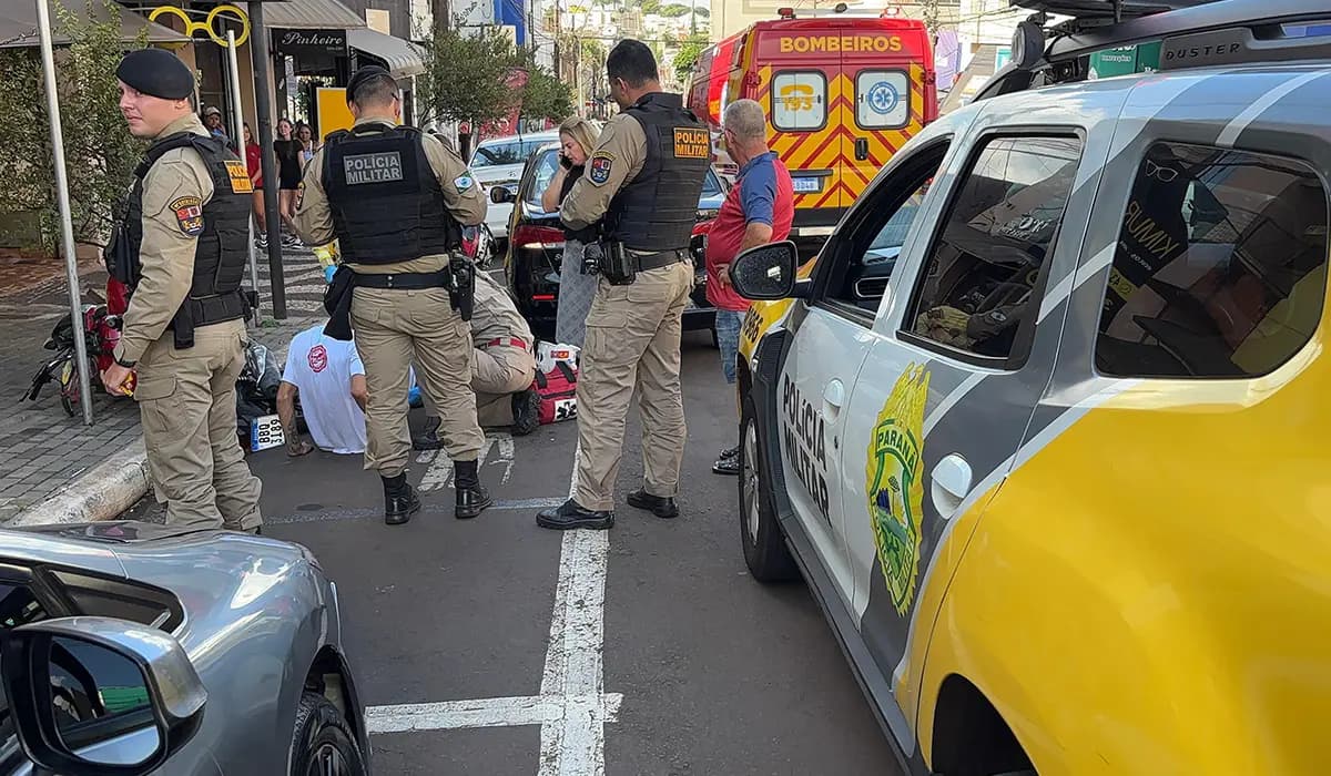 Colisão Entre Carro e Moto na Avenida 15 de Novembro Mobiliza Socorristas