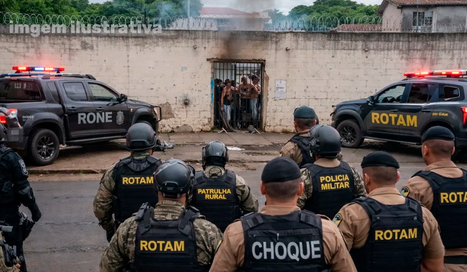 Bandeirantes: Motim de presos mobiliza grande efetivo policial na cadeia pública