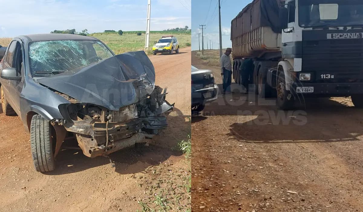 Acidente Entre Carro e Caminhão Deixa Dois Feridos na Zona Rural de Santa Cecília do Pavão