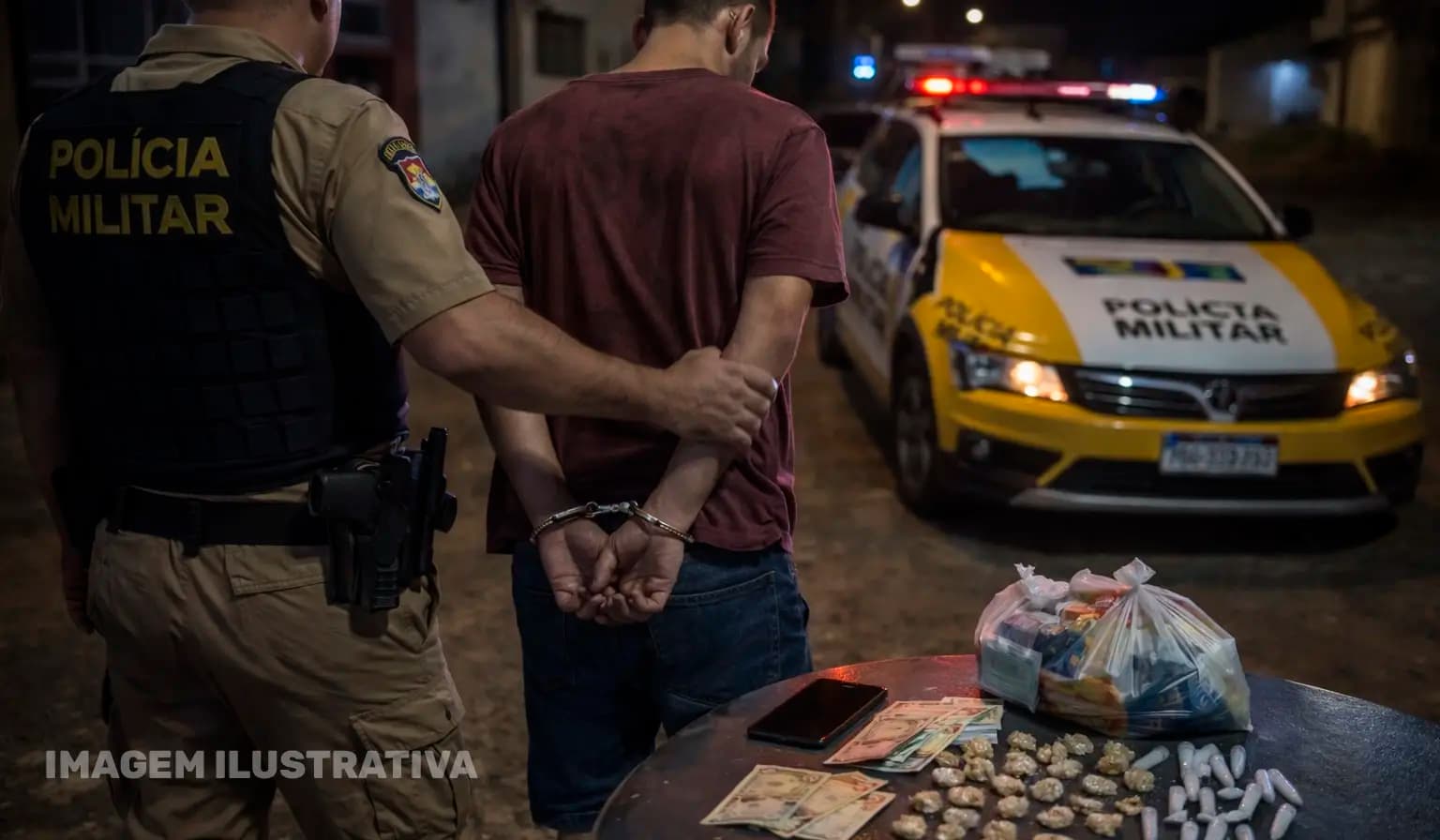 Homem é preso por tráfico de drogas durante operação da Polícia Militar em Nova Santa Bárbara