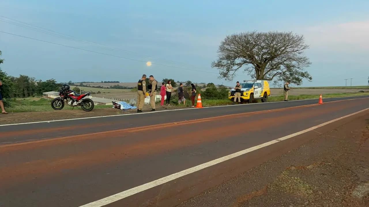 Jovem morre em grave colisão entre motos na PR-160 entre Nova Fátima e Congonhinhas