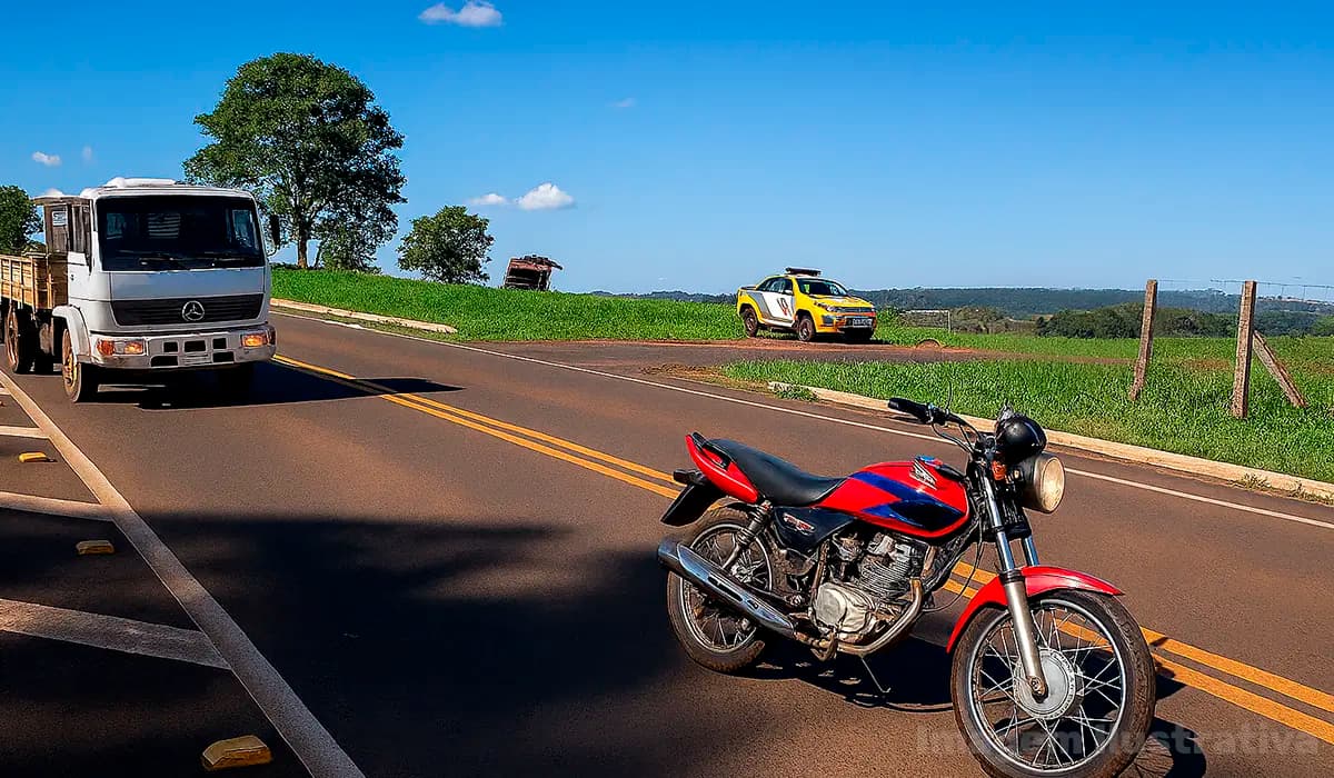 Motociclista de 25 anos morre após colisão transversal na PR-160, em Congonhinhas
