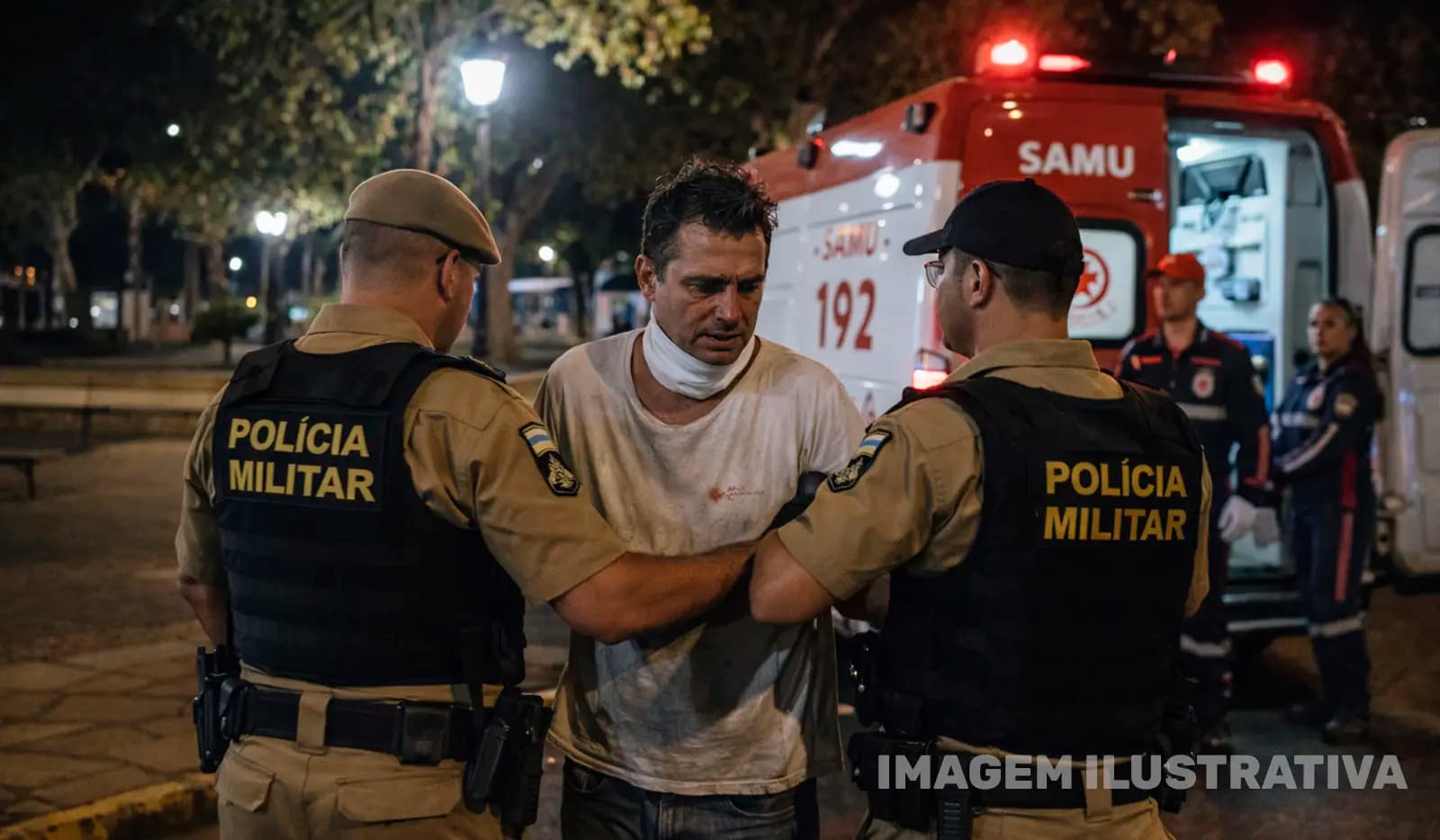 Homem é preso com canivete após ameaçar pessoas na praça central de Leópolis