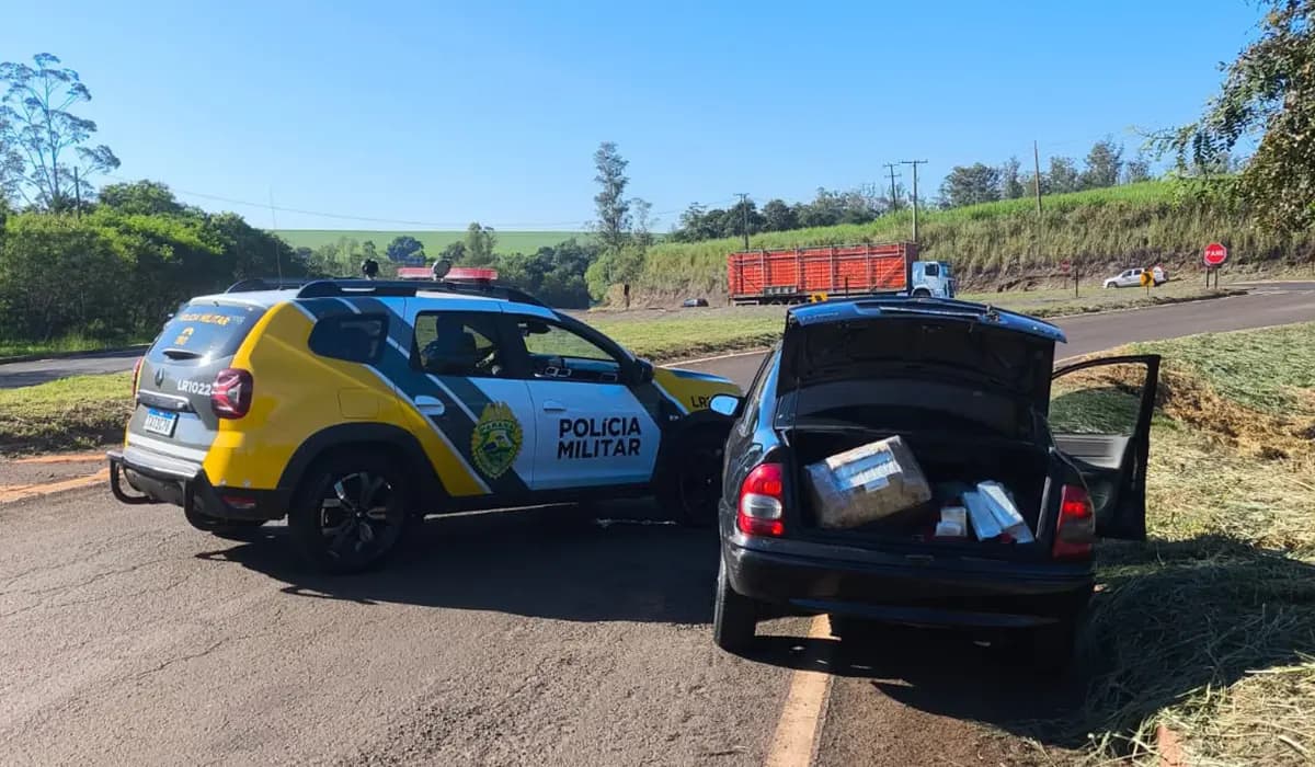 EM BANDEIRANTES, POLÍCIA MILITAR APREENDE 96,4 QUILOS DE MACONHA E PRENDE DOIS HOMENS DURANTE ABORDAGEM VEICULAR