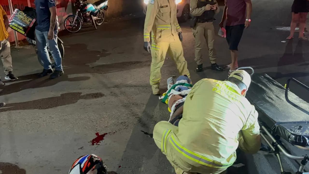 Motociclista sofre fratura exposta após colisão com carro na Vila Independência em Cornélio Procópio