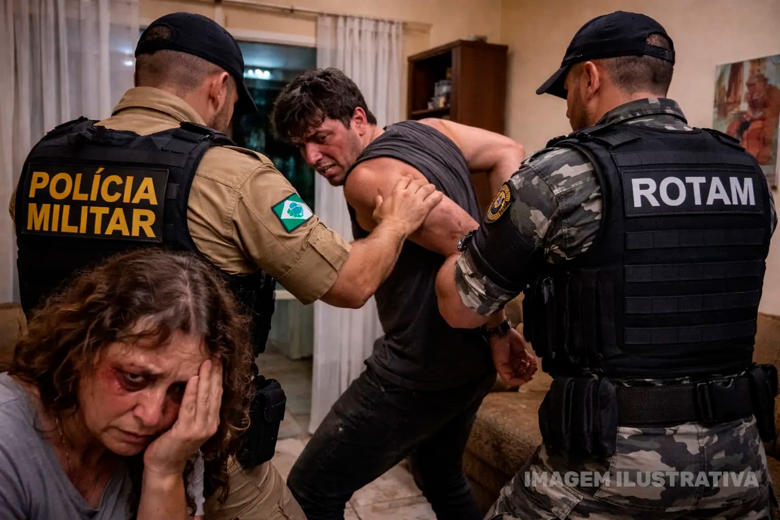 Filho é preso após agredir a própria mãe durante ocorrência de violência familiar em Andirá