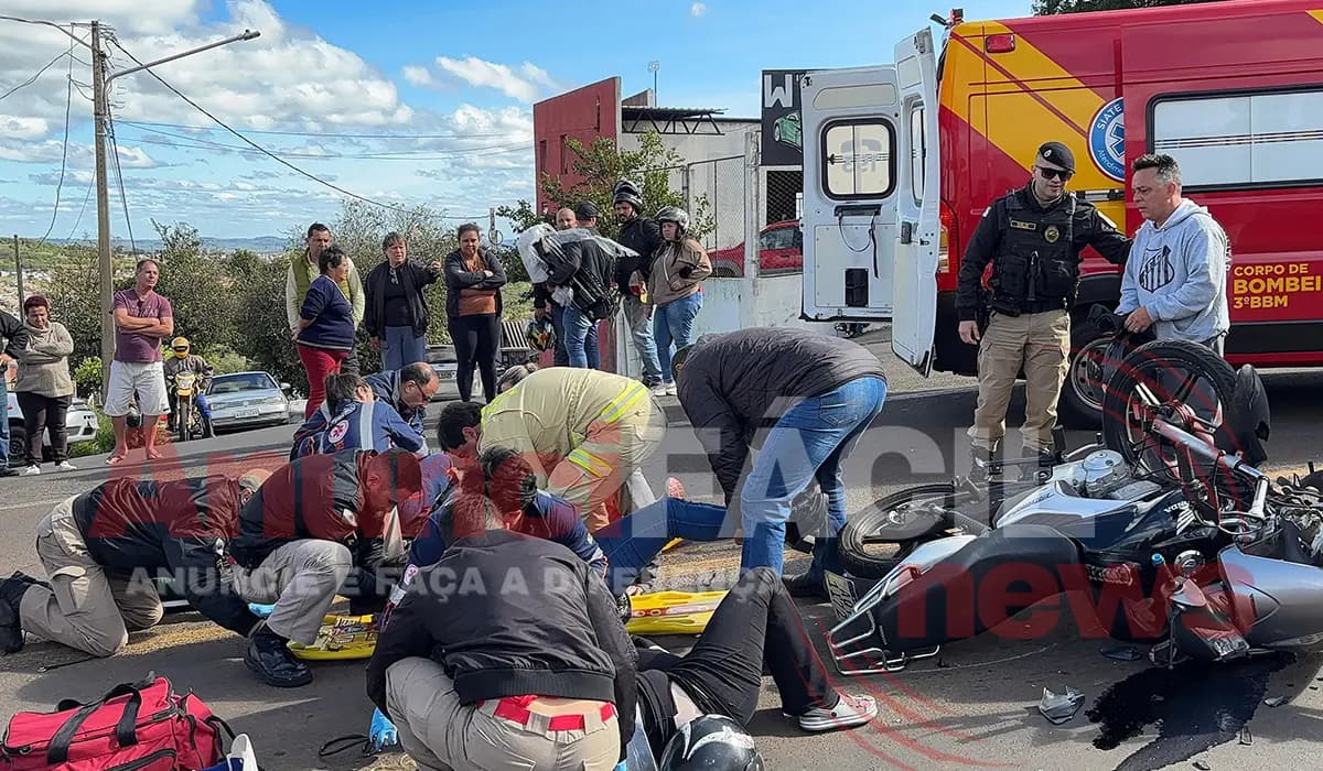 Grave colisão entre duas motos deixa quatro feridos na PR-160
