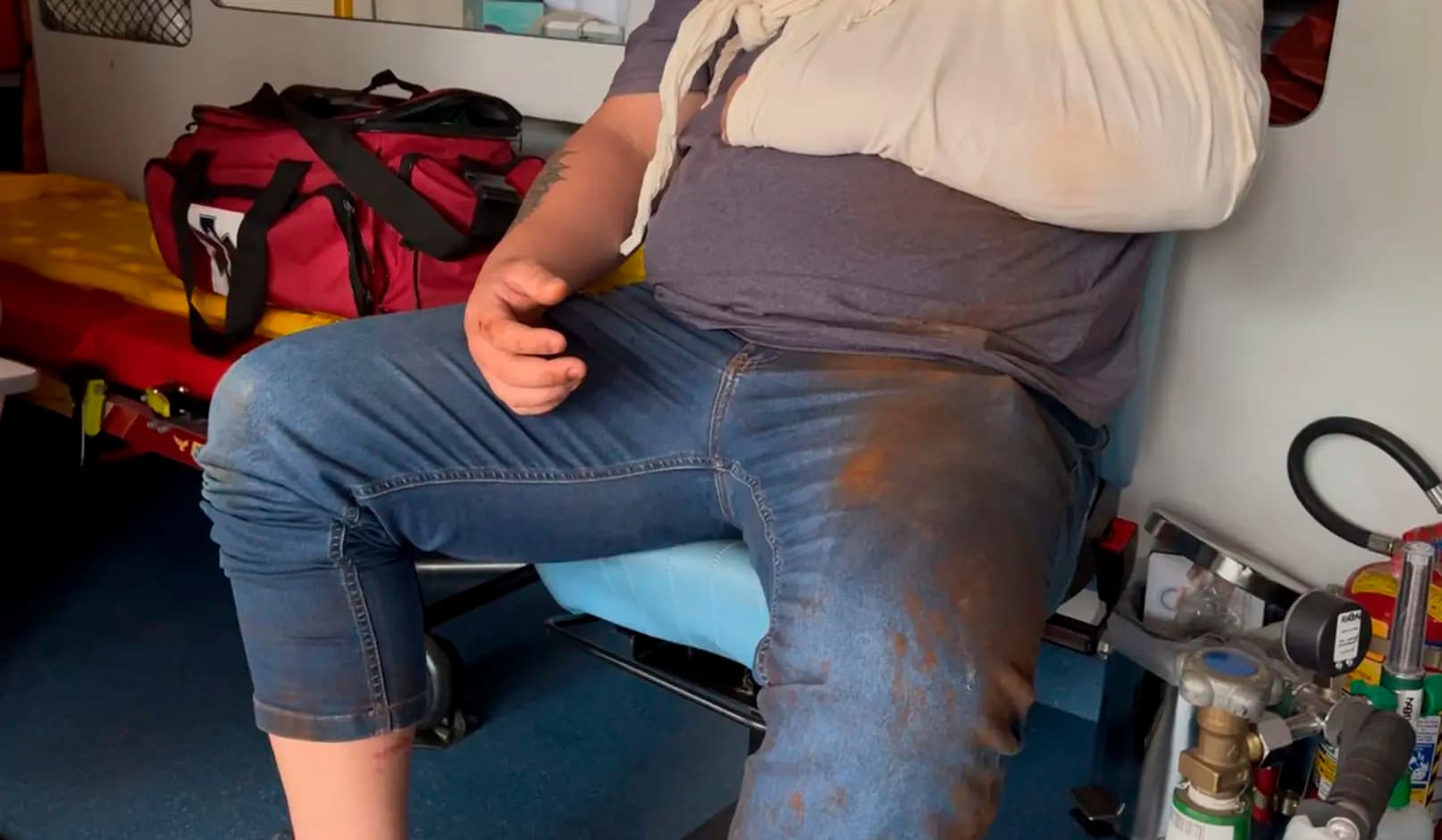 Motociclista sofre suspeita de fratura após queda próximo ao trevo da BR-369
