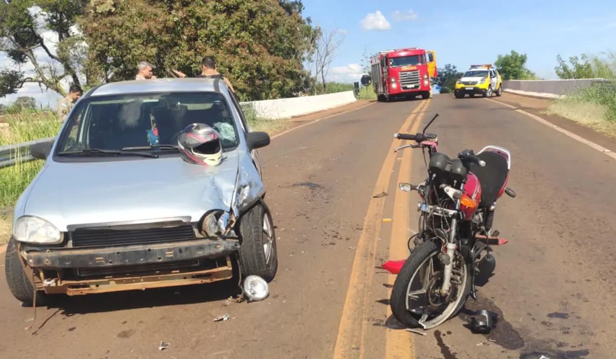 Colisão Lateral na PR 160 Deixa Duas Pessoas Feridas em Cornélio Procópio