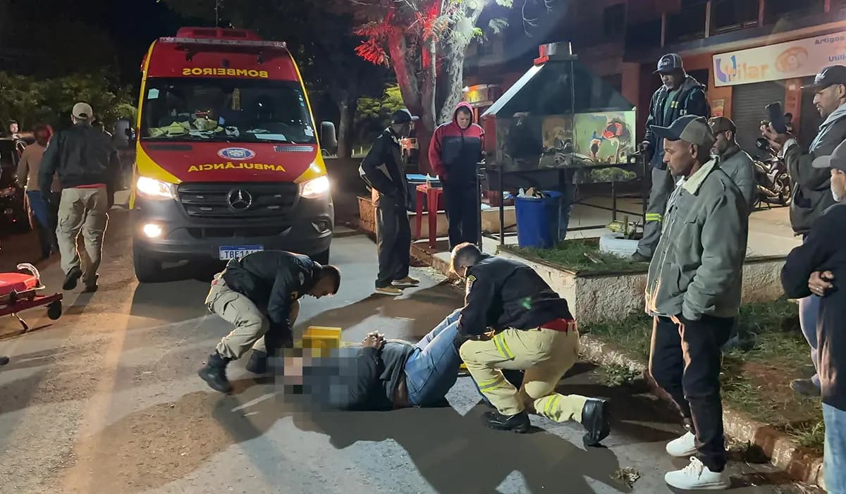 ATROPELAMENTO NA AVENIDA BARÃO DO RIO BRANCO DEIXA HOMEM FERIDO EM CORNÉLIO PROCÓPIO