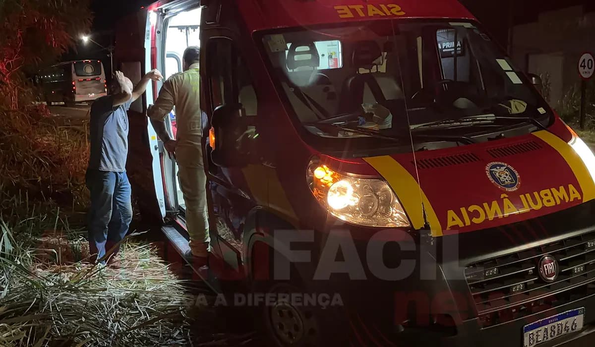 Ciclista fica ferido após colisão com carro na PR-160, em Cornélio Procópio