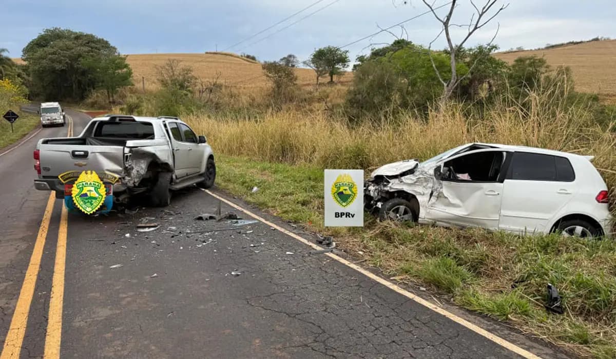 Acidente na PR-218 em Nova Fátima deixa dois feridos, um em estado grave