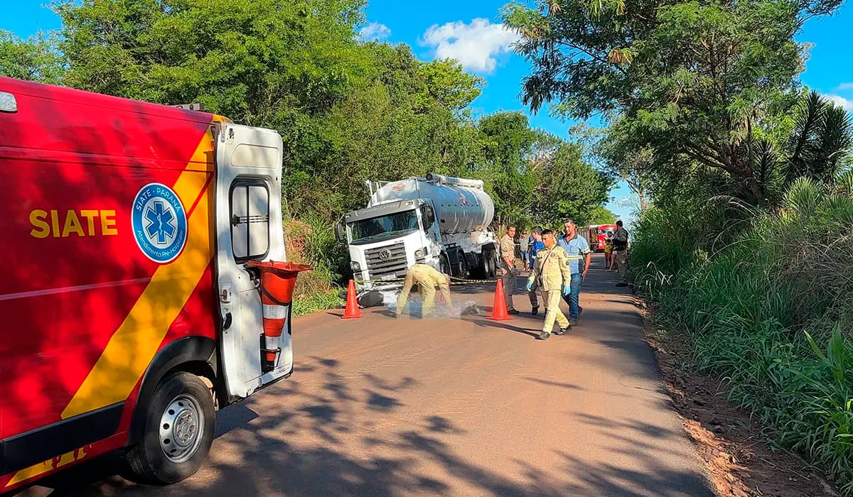 Motociclista m0rre após bater de frente com caminhão na estrada do Distrito de Congonhas 
