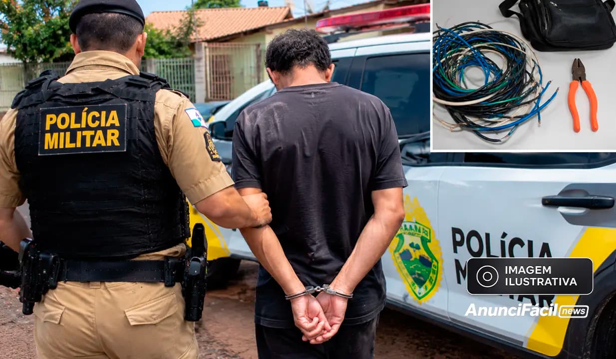 Homem é preso após furtar fiação de residência em Cornélio Procópio