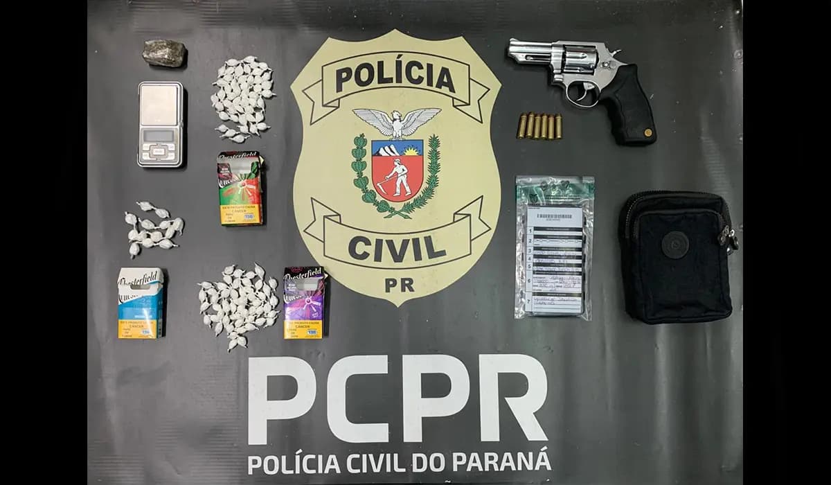 POLÍCIA CIVIL PRENDE HOMEM COM ARMA DE FOGO E DROGAS EM CORNÉLIO PROCÓPIO