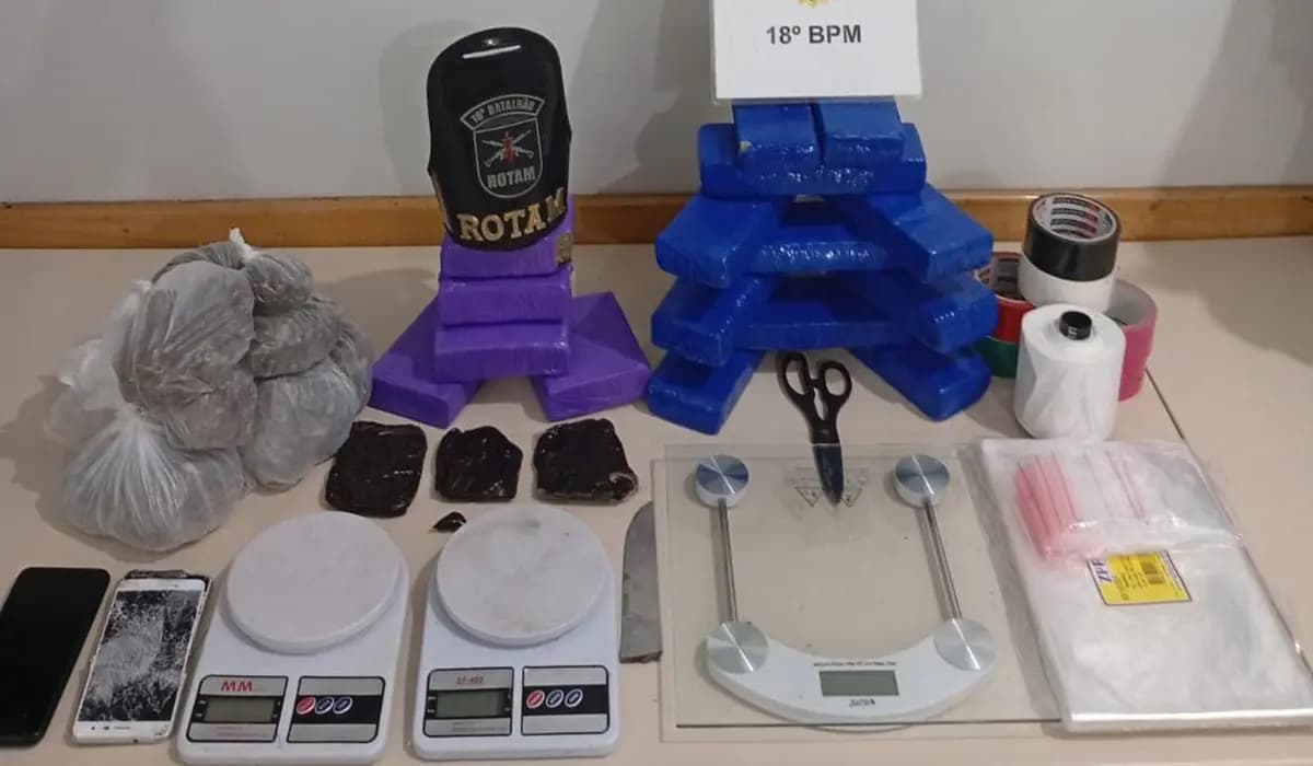 CORNÉLIO PROCÓPIO: Polícia Militar apreende quase 10kg de drogas e prende dois indivíduos por tráfico