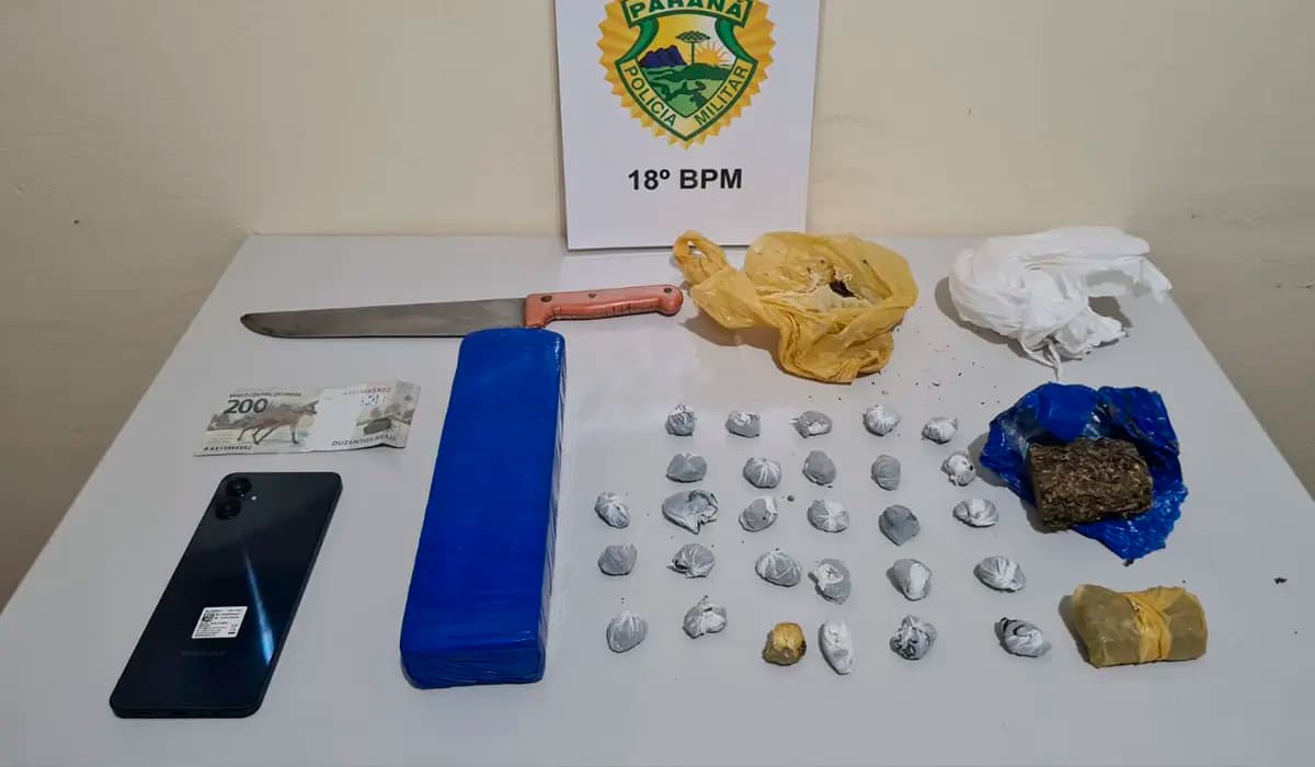 Mulher é presa por tráfico de drogas e homem autuado por porte para consumo em Santa Mariana