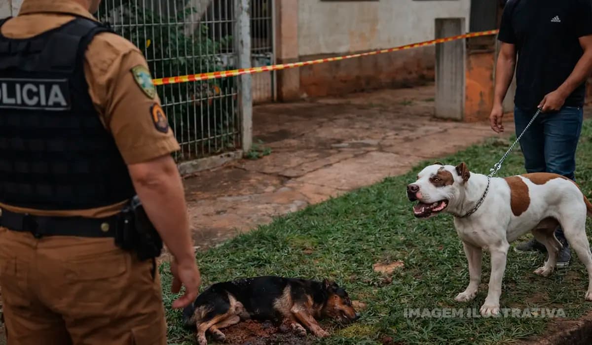 Pitbull solto ataca pedestres e mata outro cachorro em Cornélio Procópio