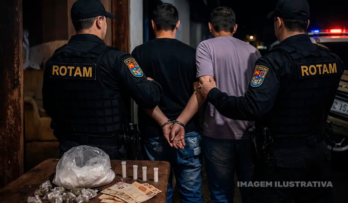 Rotam apreende 233 gramas de cocaína e prende dois irmãos em São Sebastião da Amoreira
