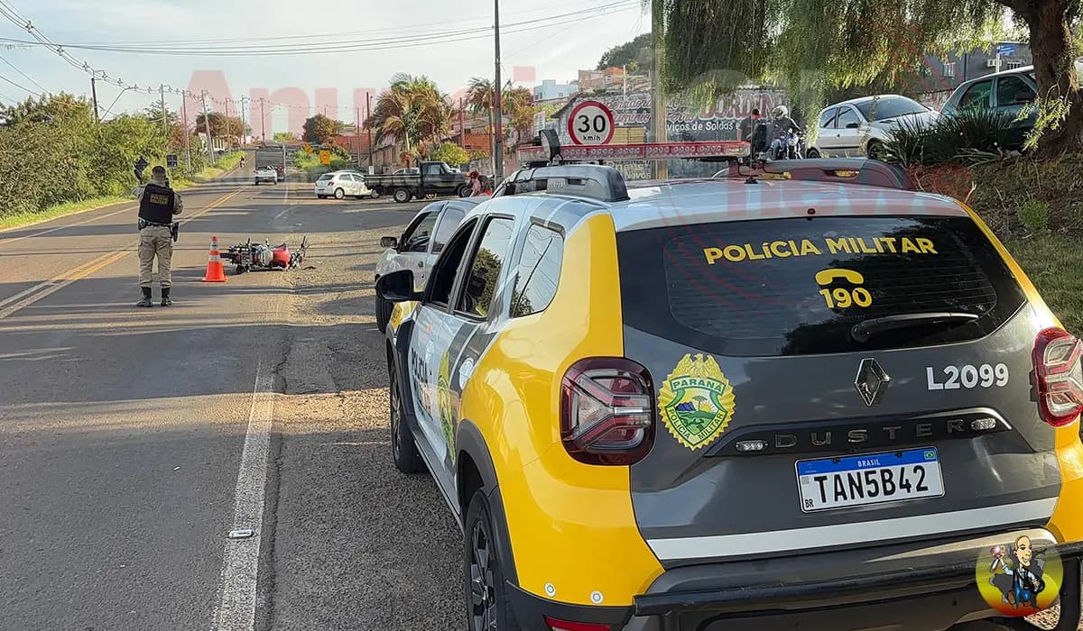 Colisão entre carro e moto deixa duas mulheres feridas na PR-160 em Cornélio Procópio