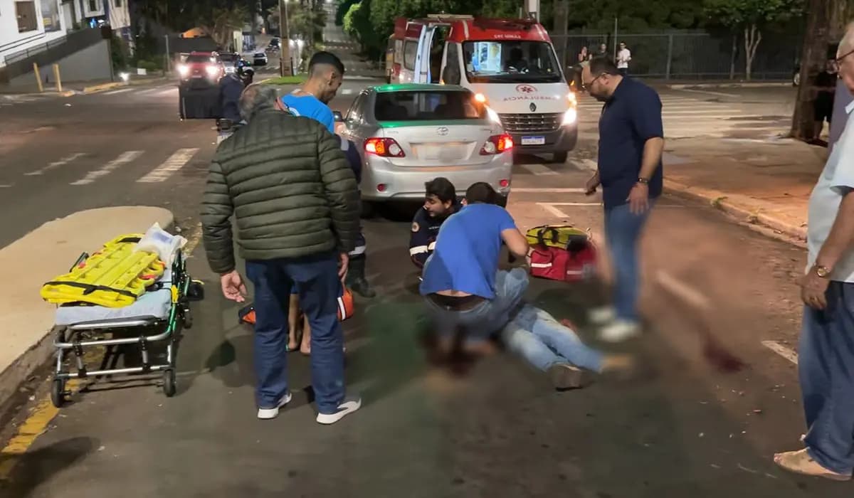 Motociclista Fica Ferido em Colisão com Carro na Avenida Santos Dumont em Cornélio Procópio