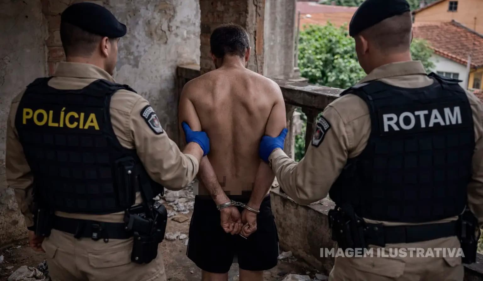 Homem é detido por ato obsceno e posse de entorpecentes em imóvel abandonado em Bandeirantes