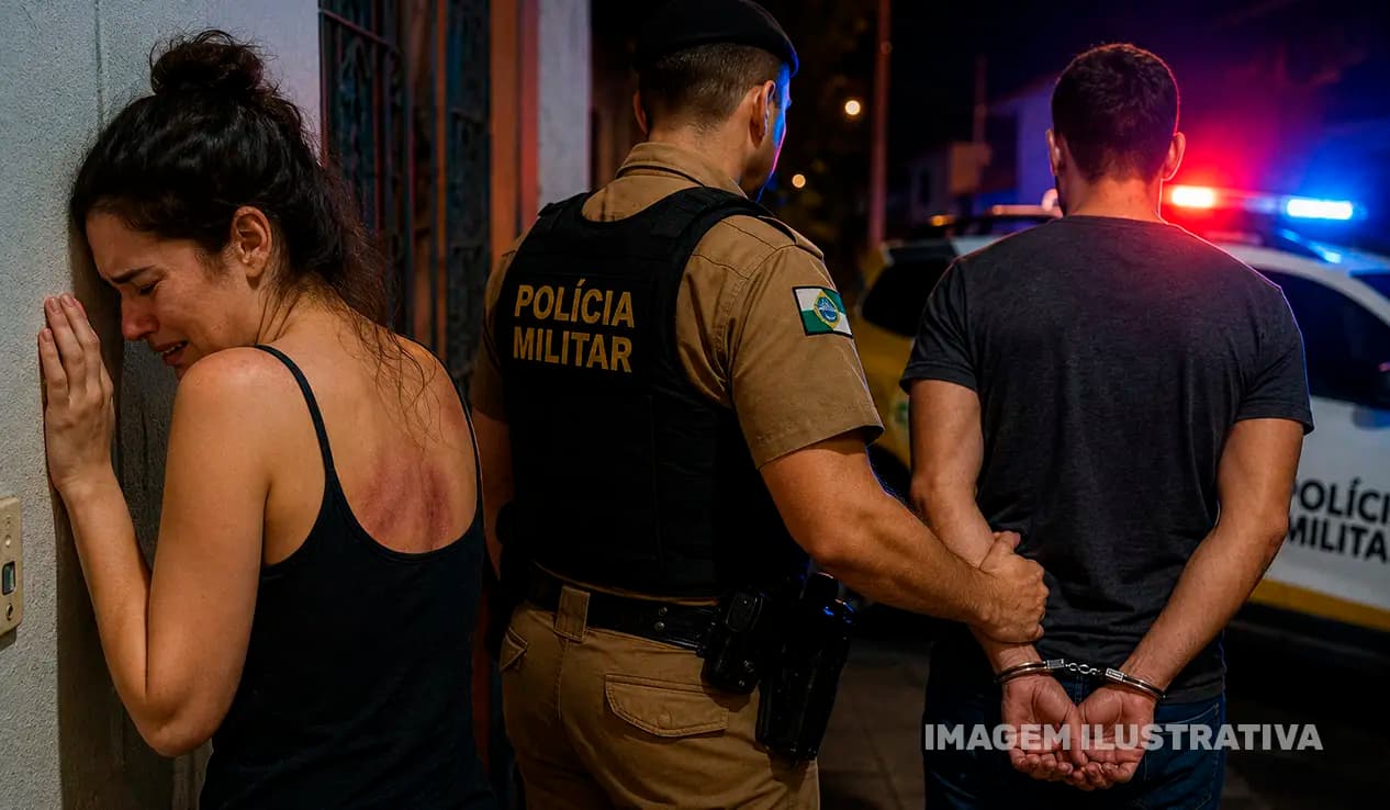 Homem é preso por violência doméstica após agredir companheira em Cornélio Procópio
