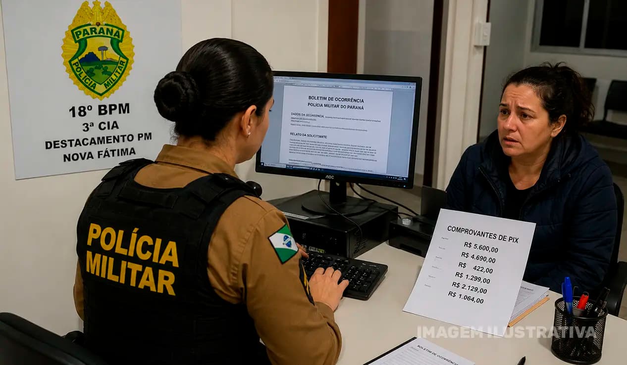 Mulher perde mais de R$ 15 mil após golpe envolvendo falso advogado em Nova Fátima