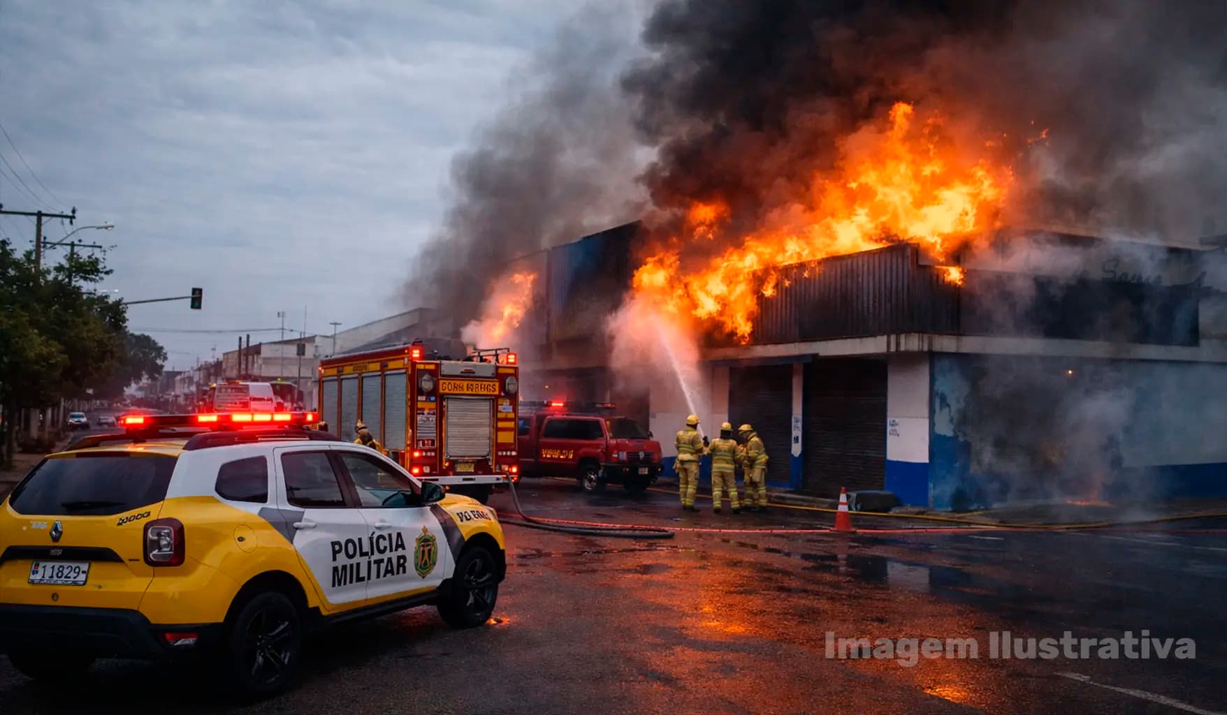 Incêndio atinge estabelecimento comercial na madrugada em Assaí
