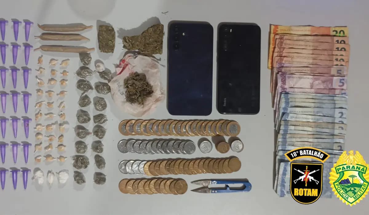 Operação da PM ROTAM resulta em apreensão de drogas e prisão de suspeitos em Bandeirantes