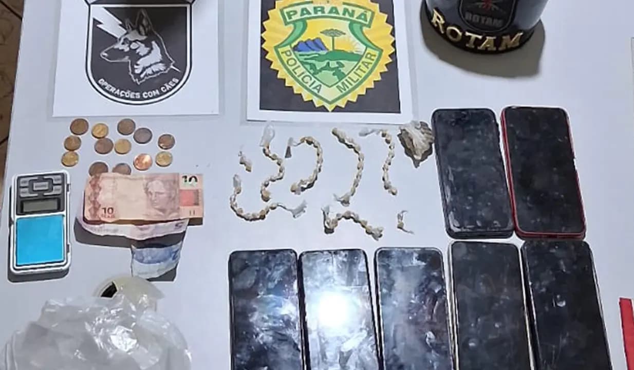 ROTAM e Rádio Patrulha apreendem drogas com auxílio de cão farejador em São Sebastião da Amoreira