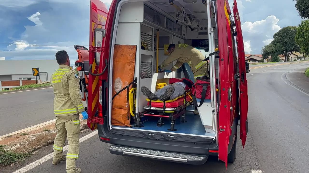 Queda de motocicleta mobiliza Corpo de Bombeiros na BR-369 em Cornélio Procópio