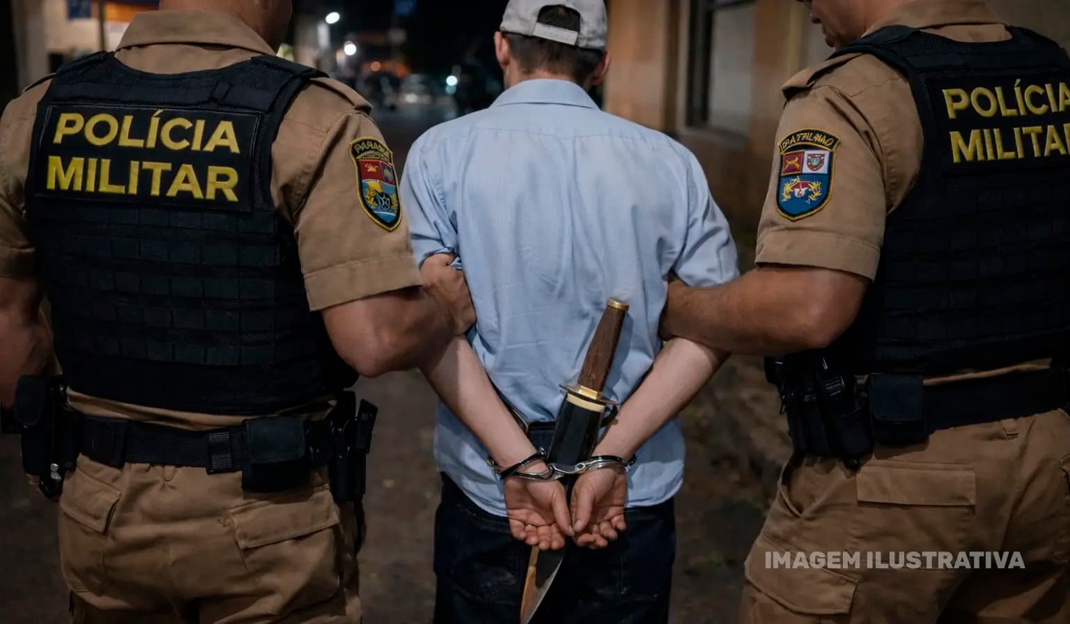 Homem é detido com adaga após suspeita de tentativa de assalto em Cornélio Procópio