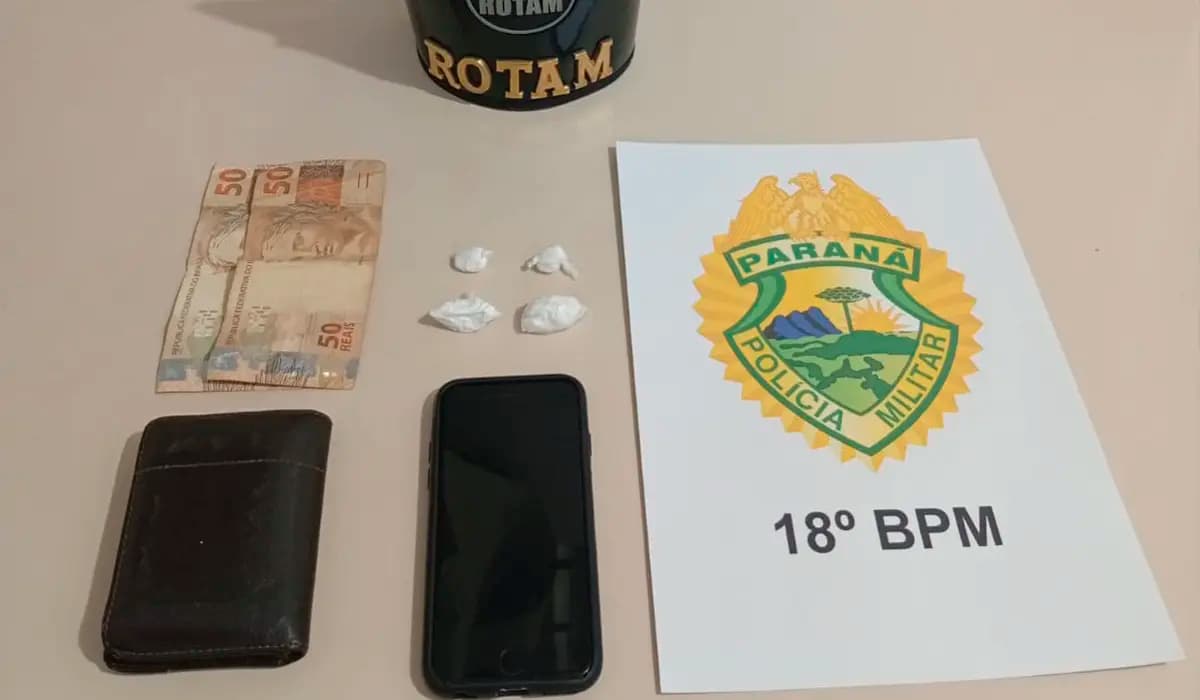 Pm Rotam apreende cocaína e prende suspeito de tráfico em Cornélio Procópio