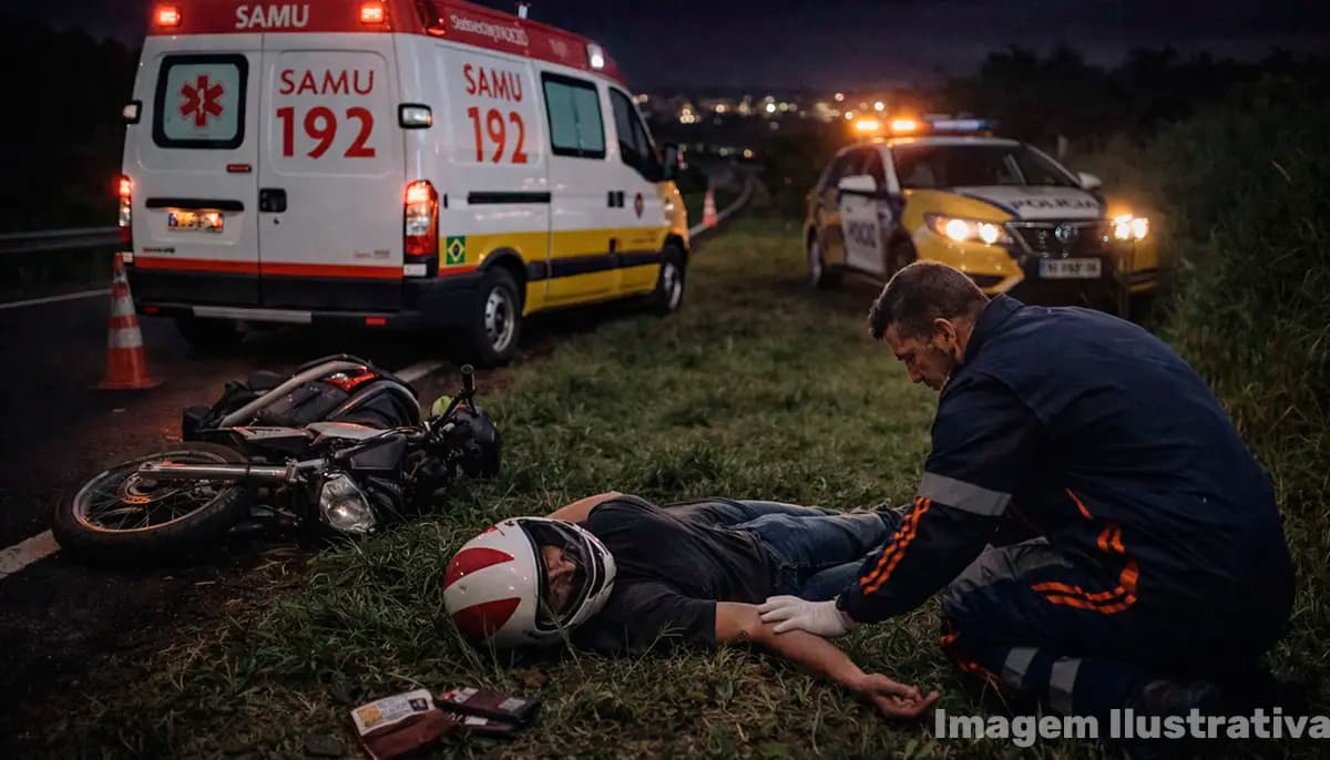 Motociclista fica gravemente ferido em acidente na PR-090 entre Assaí e Jataizinho