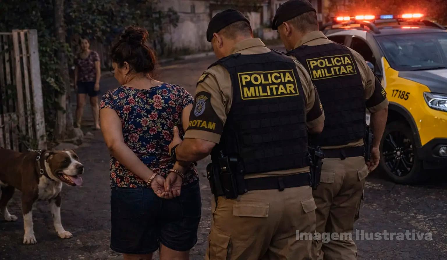 Mulher denuncia ameaça com faca após reclamar de pitbull solto na via em Cornélio