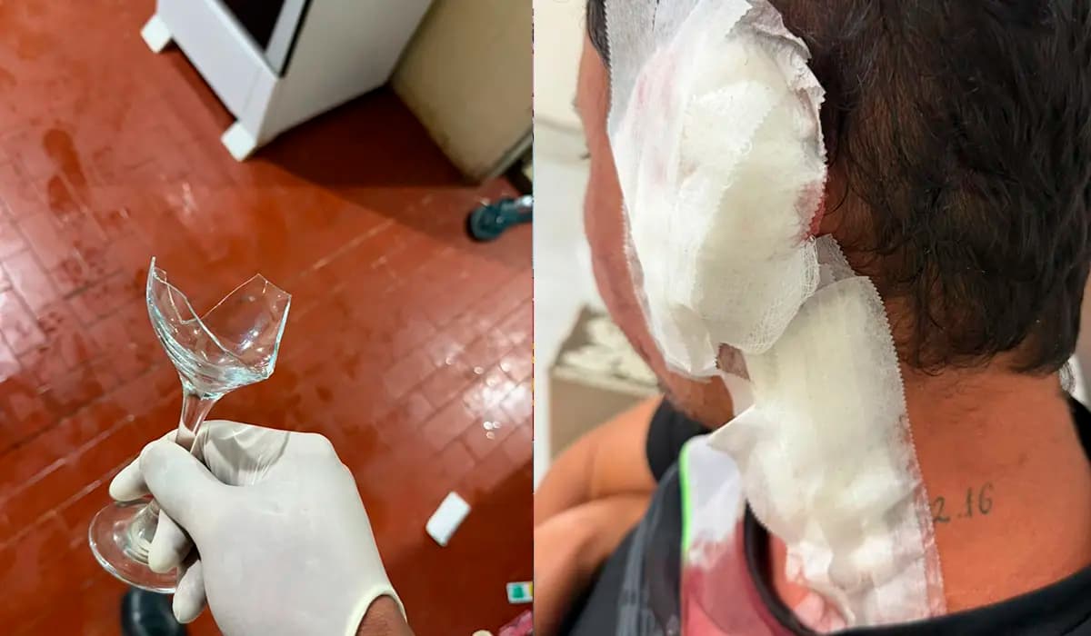 Casal é encaminhado à delegacia após ocorrência de violência doméstica que deixou homem com corte profundo no pescoço