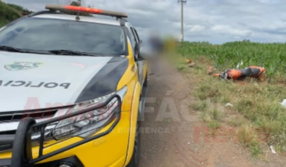 CORNÉLIO PROCÓPIO: Motociclista foge da PM e sofre queda após realizar manobras perigosas