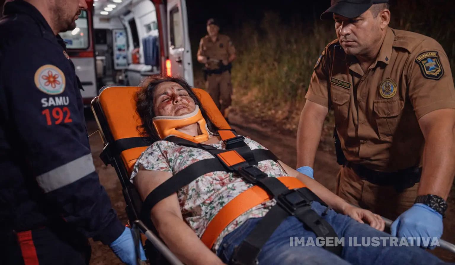 Mulher é agredida em estrada rural e encaminhada em estado grave para a Santa Casa em Nova Santa Bárbara