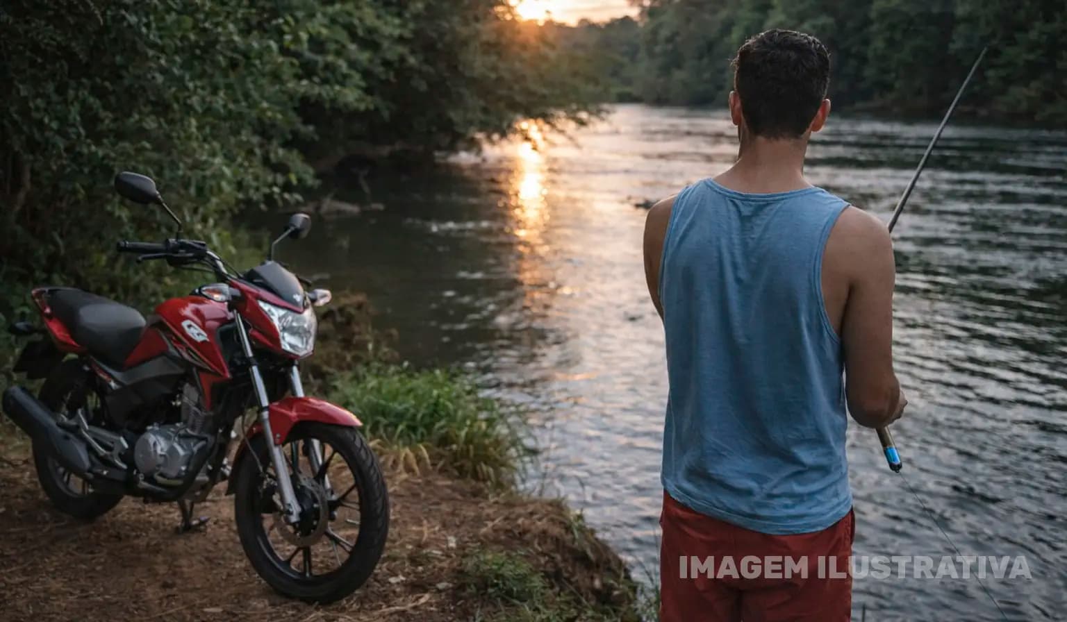 Motocicleta é furtada enquanto proprietário nadava no Rio Paranapanema, em Andirá