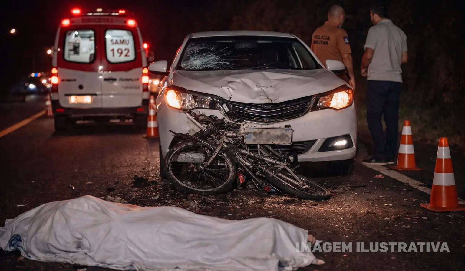 Ciclista de 77 anos morre após atropelamento na PR-218 em São Sebastião da Amoreira