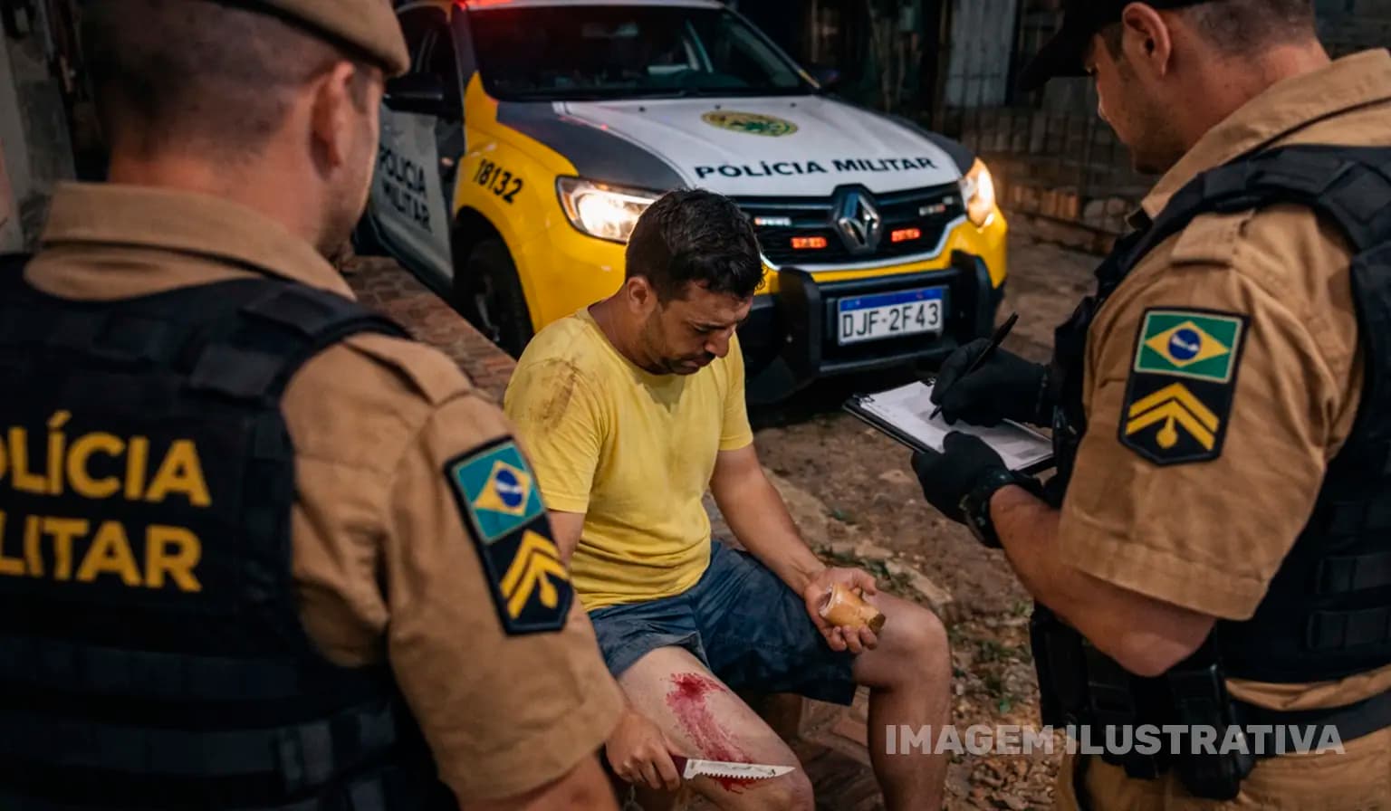 Homem é ferido com faca pela ex-namorada em Sertaneja