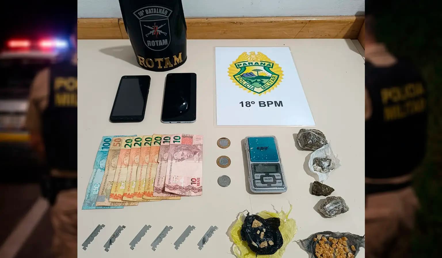 Tráfico de drogas é flagrado pela Polícia Militar na Vila Nova, em Cornélio Procópio